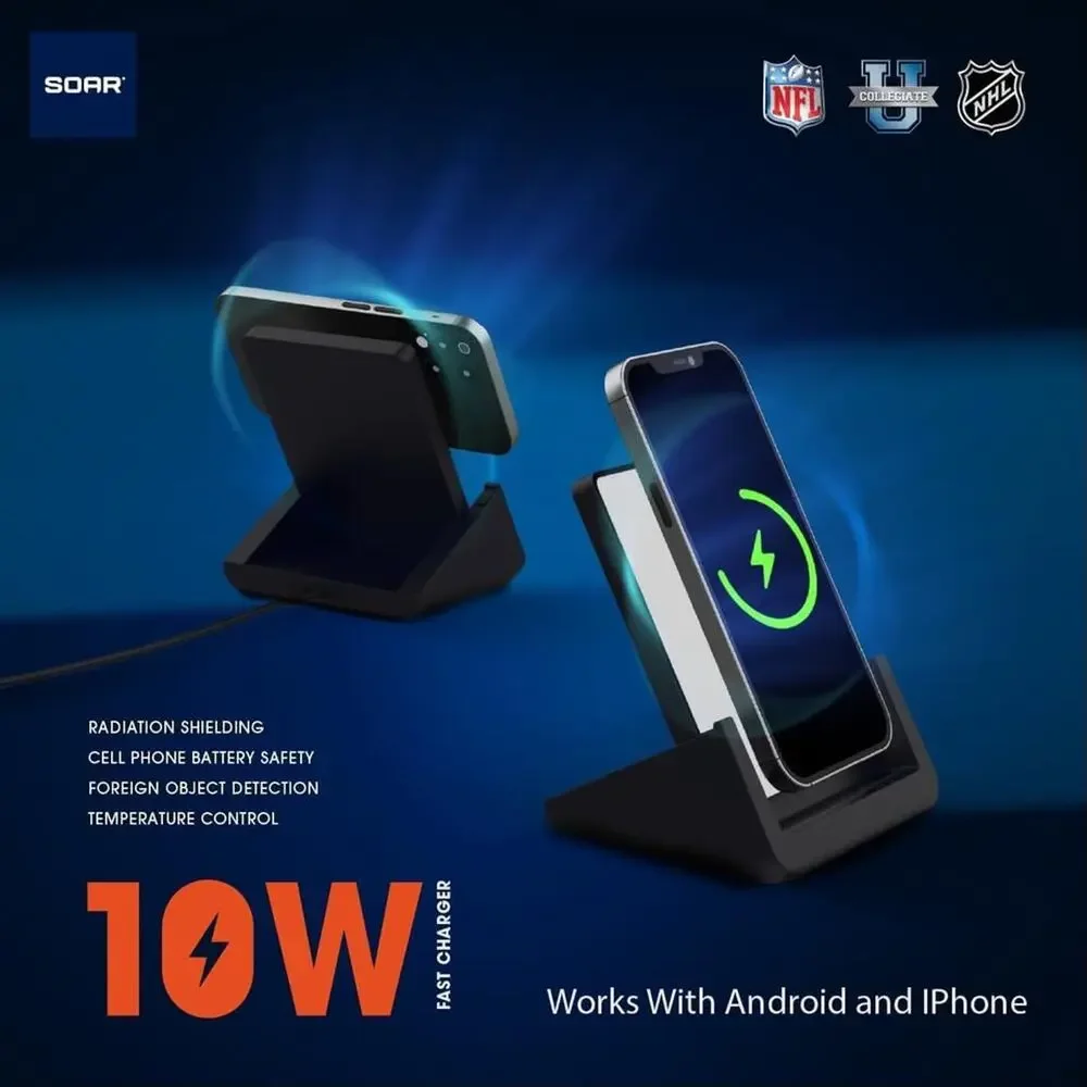 SOAR NFL Cell Phone Wireless Charging Stand V.4, Baltimore Ravens